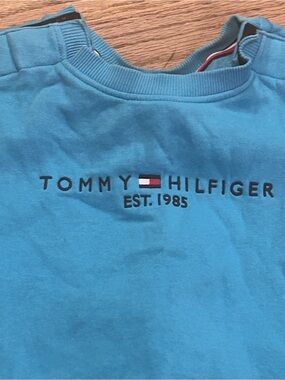 Tommy Hilfiger Kids Teal Blue Logo Pullover Sweatshirt